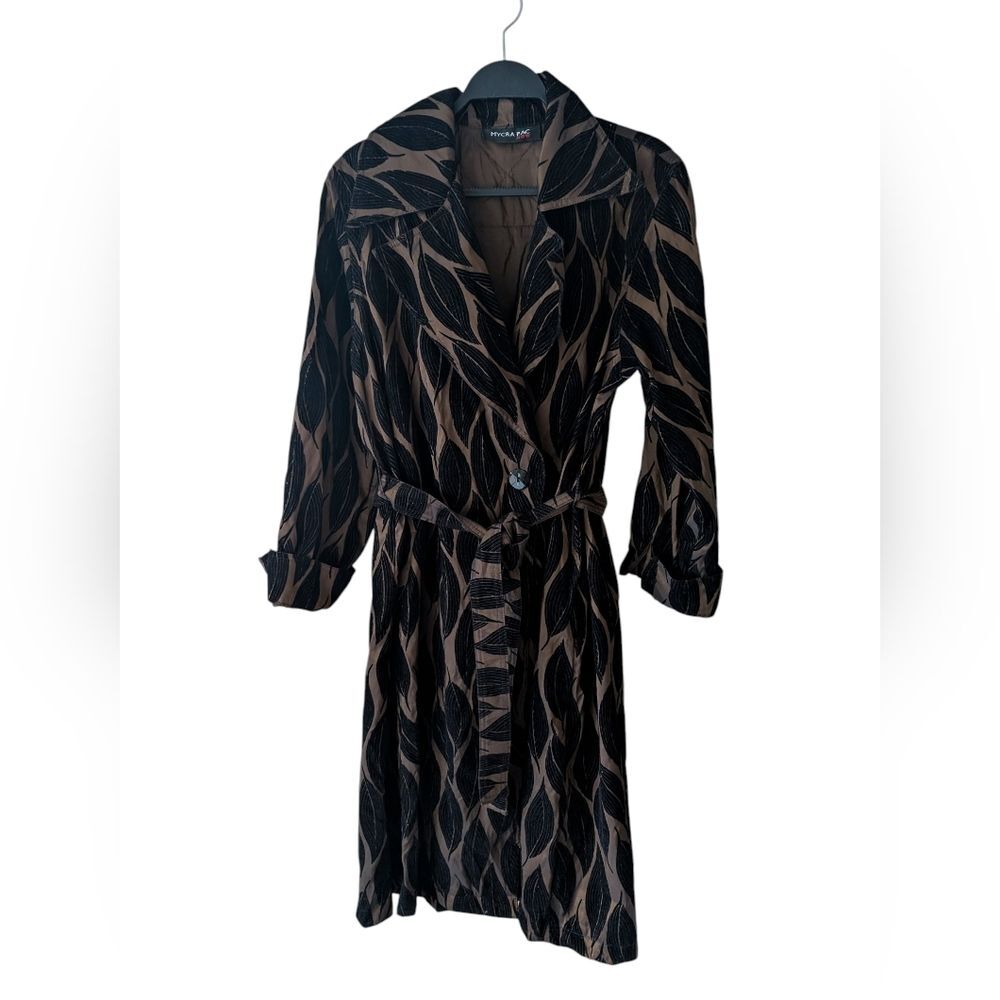 Mycra Pac Now Leaf Velvet Burnout Brown Black Lightweight Rain Jacket S/M